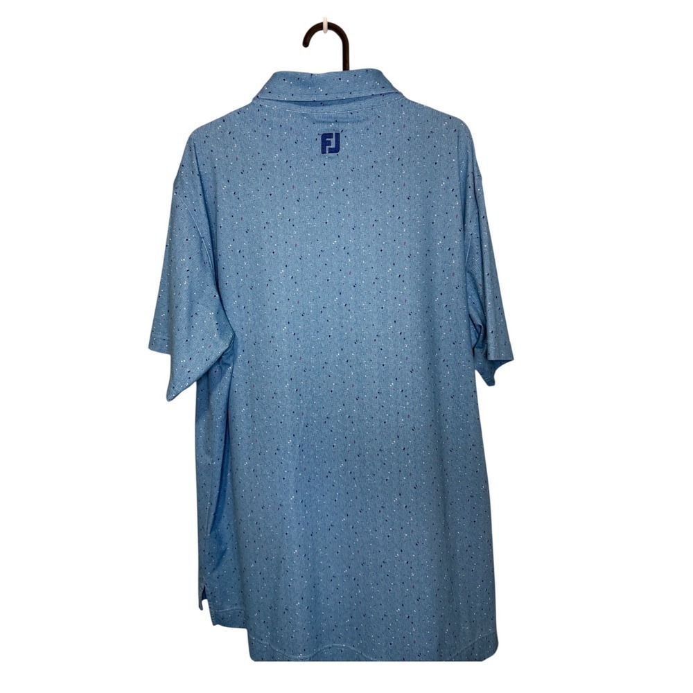 FootJoy Golf Polo Shirt Mens Large Blue Speckled Short Sleeve